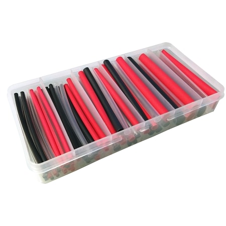 ELECTRIDUCT Dual Wall Adhesive Lined 4" Heat Shrink Kit- 85pc- BK/CL/RD HS-KIT-DW-CL-3PK